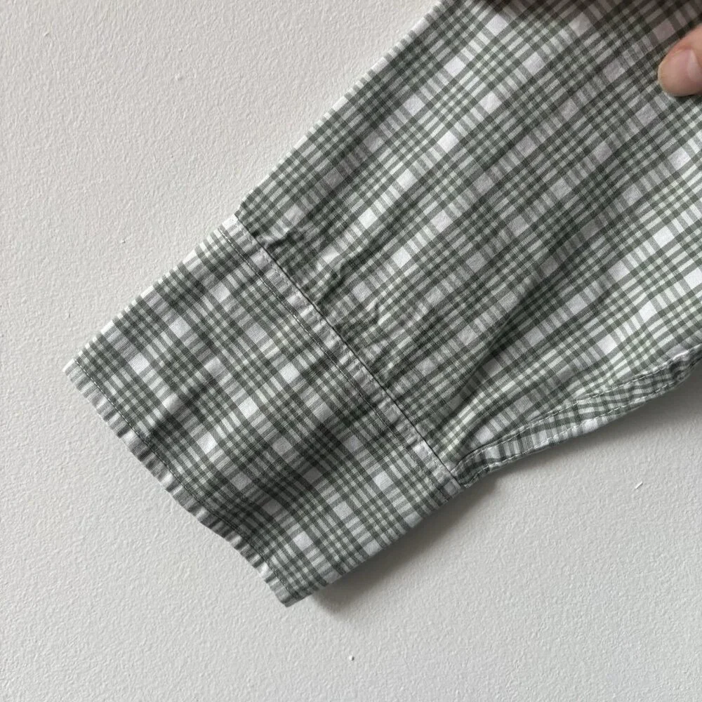 J.Crew Slim Untucked Flex Washed‎ Plaid Shirt Mens Large Preppy Office Business
